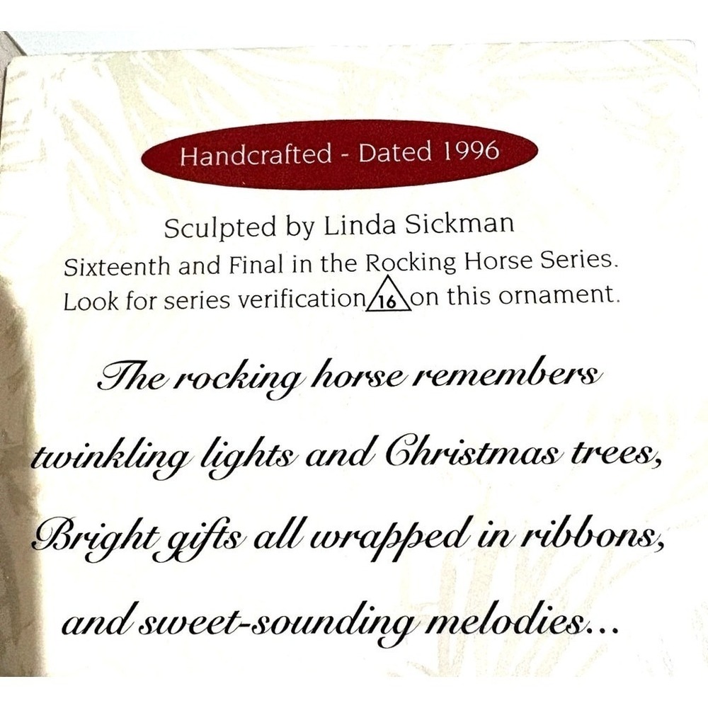 1995 & 1996 Hallmark Miniature Ornament Rocking Horses #14 & 15 in Series NIB - Picture 5 of 6
